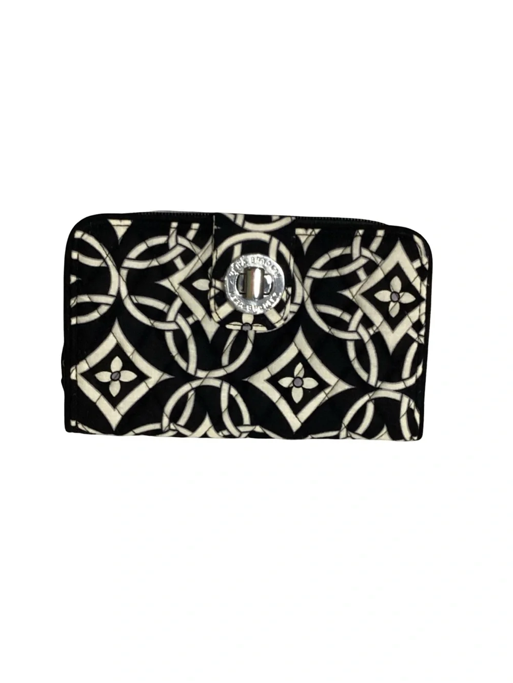 Vera Bradley Black & White Geometric Concerto Turnlock Wallet NEW Zip Around